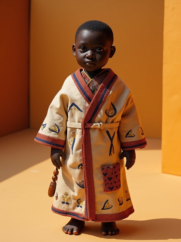 Béhanzin — handmade heritage doll, AI concept image