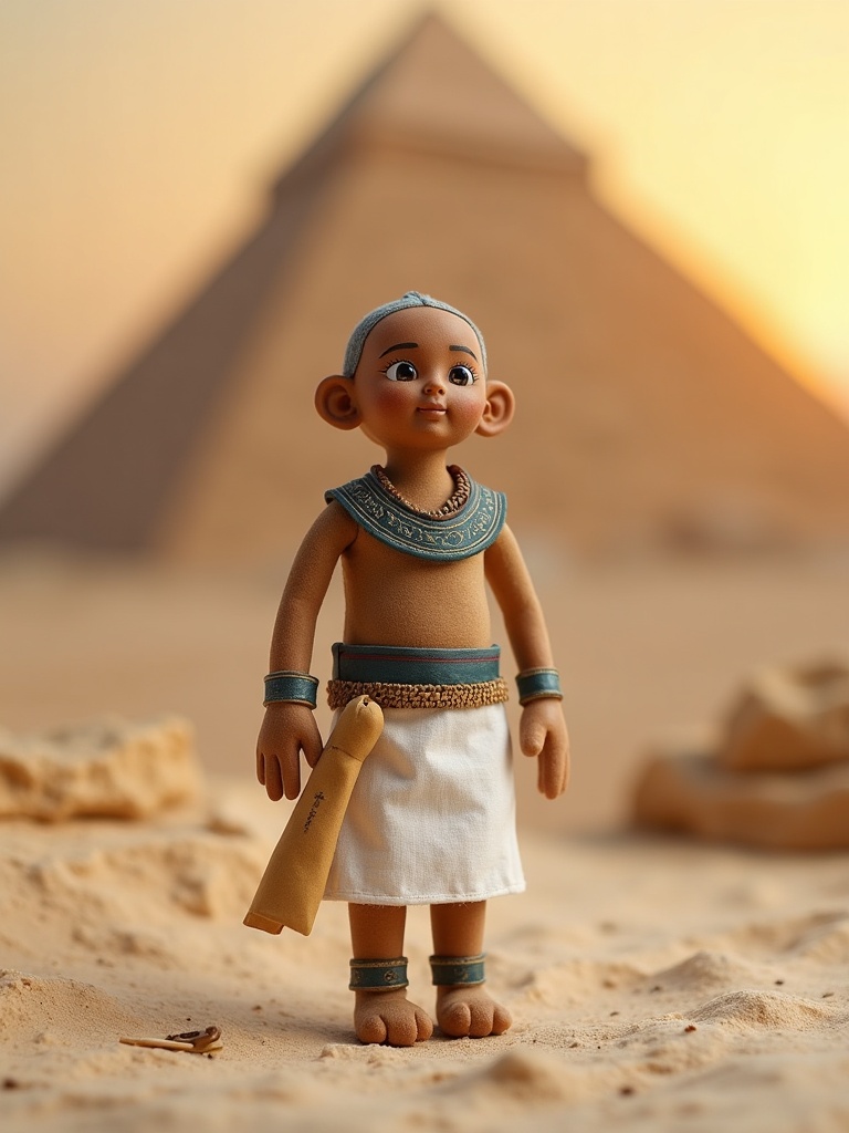 Imhotep — handmade heritage doll, AI concept image