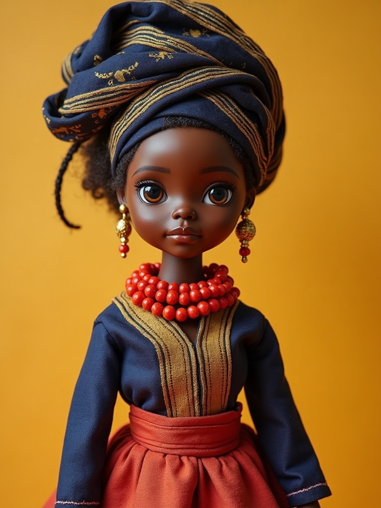 Moremi Ajasoro — handmade heritage doll, AI concept image