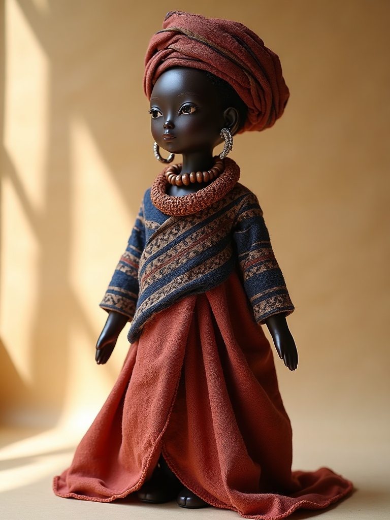 Nzinga — handmade heritage doll, AI concept image