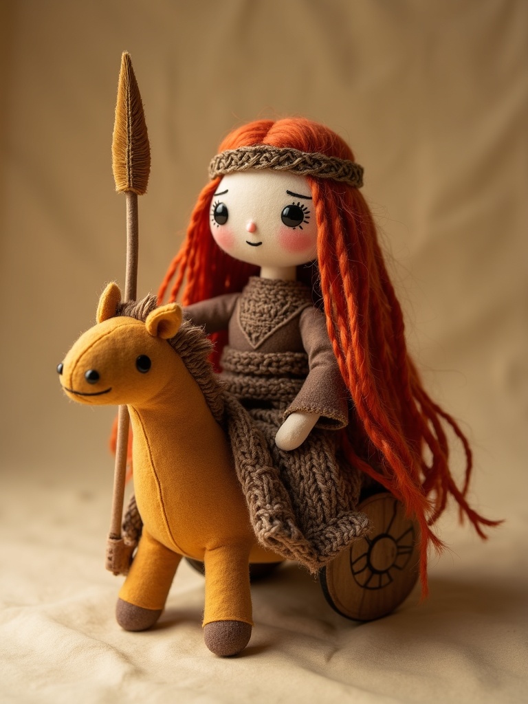 Boudica — handmade heritage doll, AI concept image