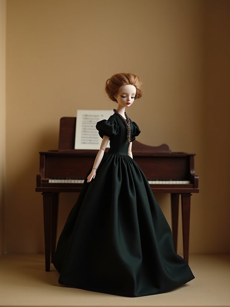 Clara Schumann — handmade heritage doll, AI concept image