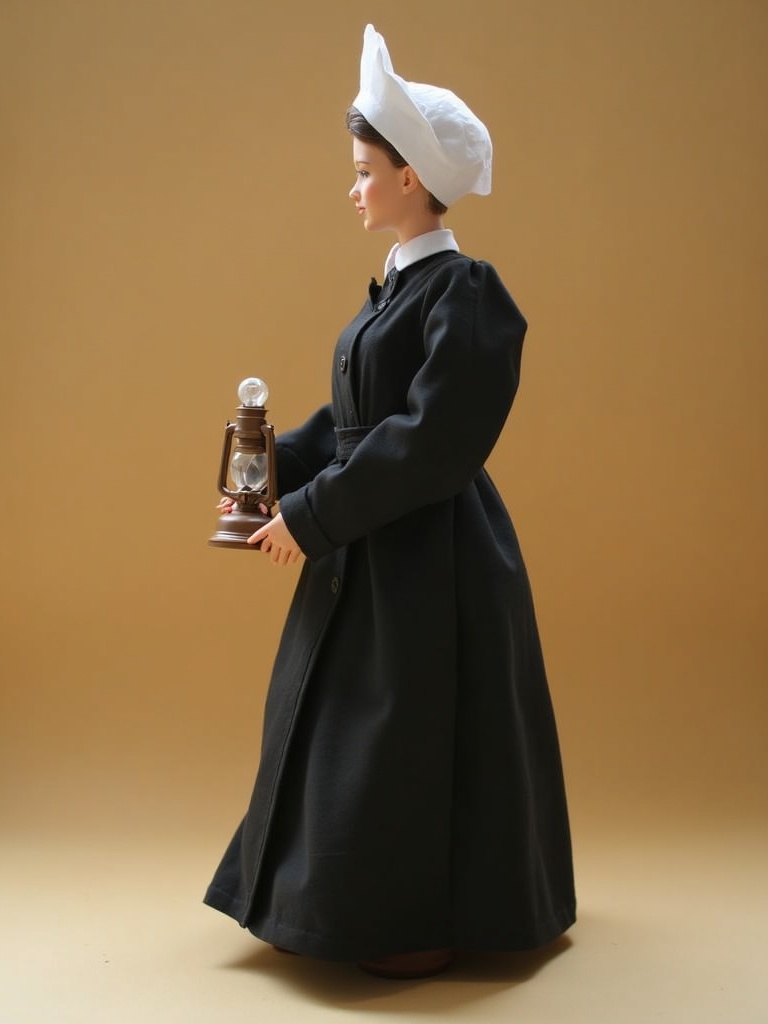 Florence Nightingale — handmade heritage doll, AI concept image
