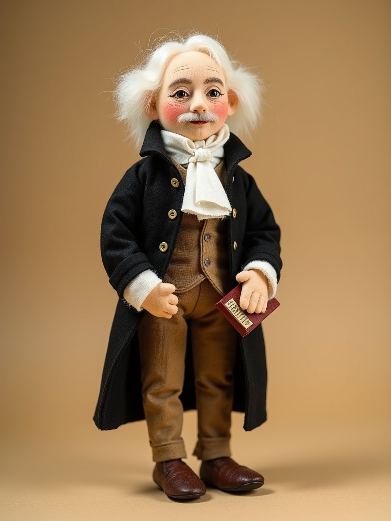 Johann Wolfgang von Goethe — handmade heritage doll, AI concept image