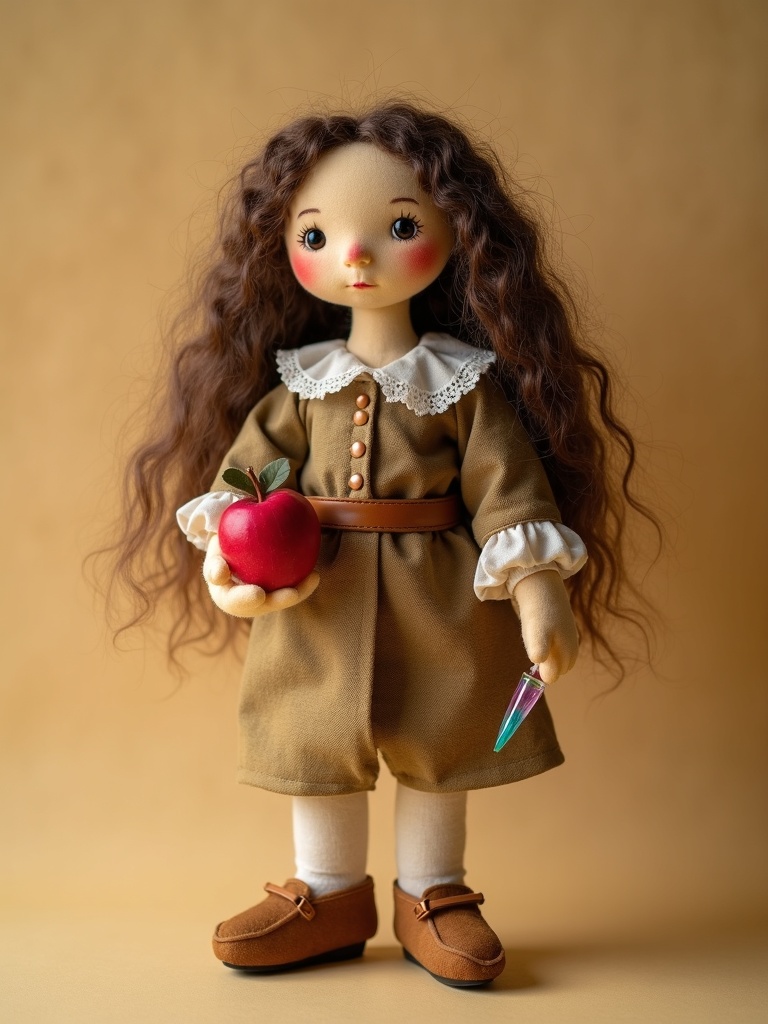 Isaac Newton — handmade heritage doll, AI concept image