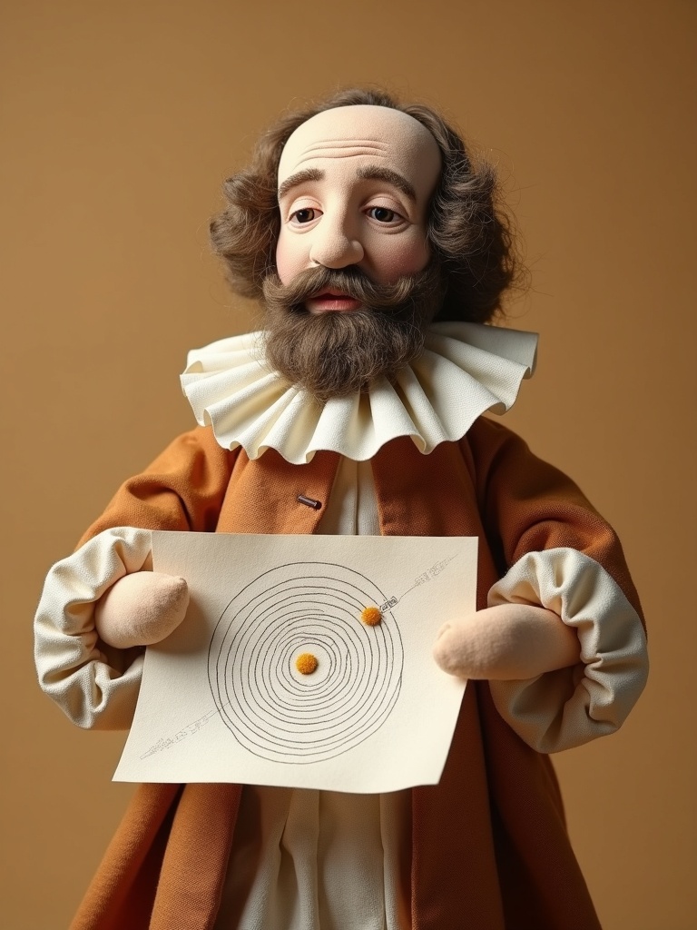 Johannes Kepler — handmade heritage doll, AI concept image