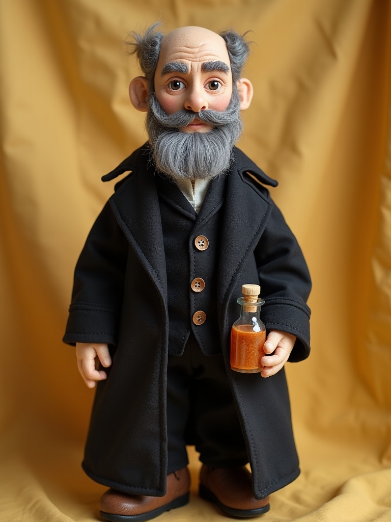 Louis Pasteur — handmade heritage doll, AI concept image