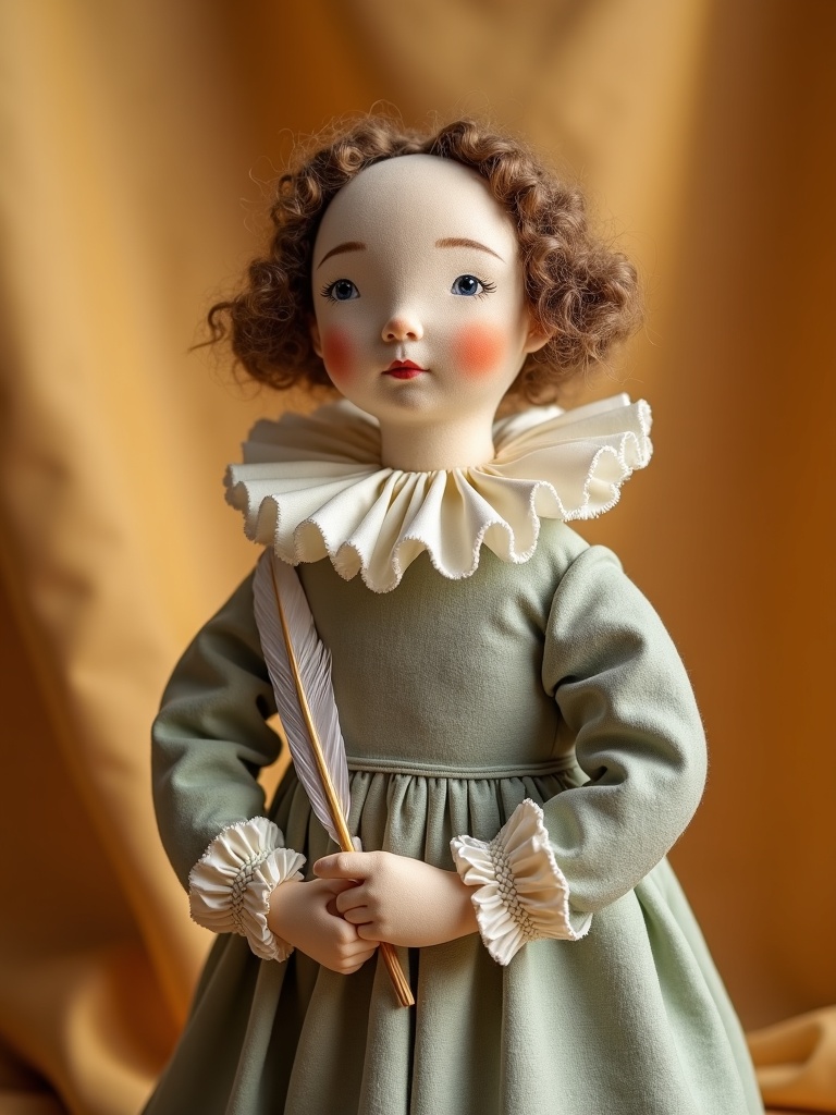 William Shakespeare — handmade heritage doll, AI concept image